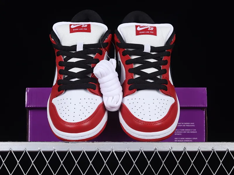 All categories Nk SB Dunk series Nk SB Dunk Low low-top sneakers M version pure original Nk SB Dunk Low Pro "Chicago" Chicago Dunk series retro top layer low-top casual sports skateboard shoes BQ6817-600